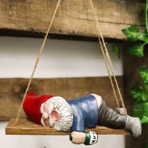 Whimsical Passed Out Drunk Bare Bottoms Up Mr Gnome On Bench Wall Or Tre... - $21.95
