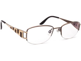 Charmant Eyeglasses CH10842 DO Pure Titanium Gold/Brown Half Rim Japan 50-18 135 - £52.57 GBP