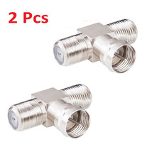 2x F-Type Coax Cable Splitter Combiner Adapter 3 Way Connector RG6 for T... - £10.59 GBP