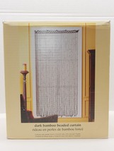 Pier 1 Dark Bamboo Wood Beaded Curtain 36&quot; x 72&quot; Acrylic Beads NEW - £43.85 GBP