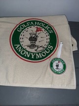 Vintage 80&#39;s/90&#39;s Gary Patterson Golfaholics Anonymous Golf Towel and Badge - $12.99