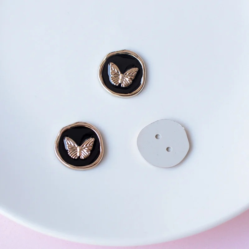 WFFNNKC 10Pcs Black Glitter Butterfly Flower Pearl Ornament DIY Garment -3 - €4,16 EUR