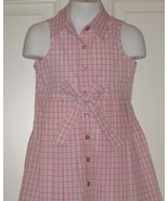 Kid Zone Pink Plaid Pleated Sleeveless Sun Summer Dress Sundress Girls S... - £15.79 GBP