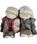 2 VINTAGE JAPANESE CLOTH DOLLS IN KIMONO  12 in HANDMADE - $855.10 MXN