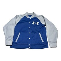 Under Armour Storm Mens Varsity Jacket Button Up Long Sleeve Blue Gray L... - $46.74