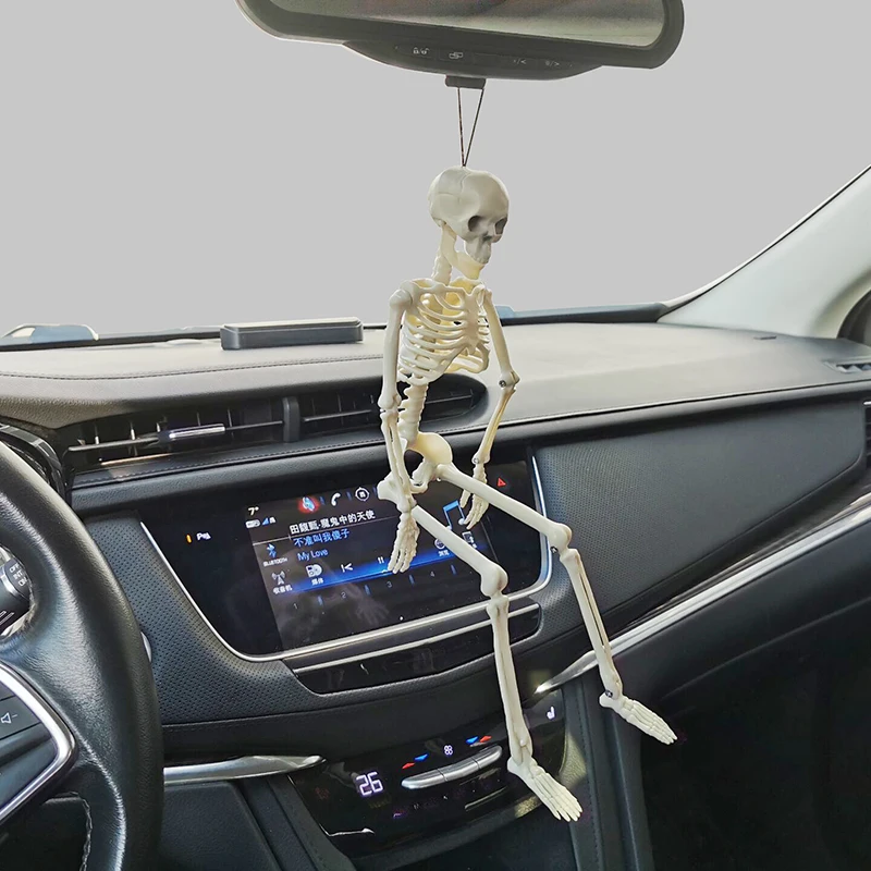 Rearview Mirror Pendant Human 40cm Skeleton Model Car Decoration Halloween Pro - £11.67 GBP