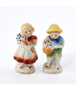Boy &amp; Girl Figurines 2.5&quot; Porcelain Hand Painted Made in Occupied Japan ... - £19.95 GBP