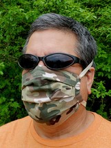 Face Mask Homemade Reusable Washable Soft Double Layer Cotton Camo Nose Wire - £11.20 GBP