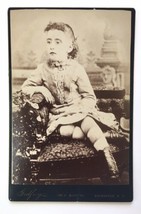 Late 1800s CABINET CARD Adorable Little Girl Sitting Godfrey Rochester, NY - $20.00
