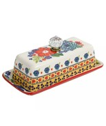 Pioneer Woman ~ DAZZLING DAHLIA ~ Multicolored Floral ~ Covered Butter Dish - $35.78 CAD