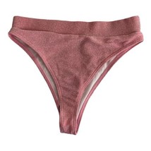 Shein Womans Swim Bottoms Size Small Pink Glitter High Cut NEW  - $17.59