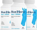 3 Pack Blue Horse Salt Trick Blood Flow Supplement for Men 60 Caps - $59.99