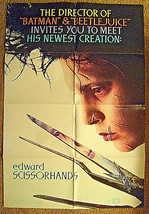 Tim Burton:Dir:Johnny Depp: (Edward Scissorhands) ORIG,1990 Movie Poster - £158.26 GBP