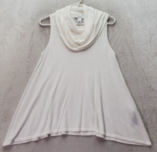 White House Black Market Tank Tops Womens Size Small White Sheer Rayon Cowl Neck - £15.90 GBP
