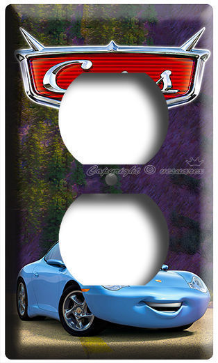 DISNEY'S CARS 3 SALLY PORSCHE POWER OUTLET WALL PLATE COVER GIRL BEDROOM DECOR