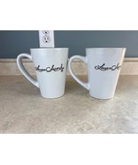 Laura Secord 14 Fluid Ounce White Signature Coffee Mug Set Of Two - $8.80