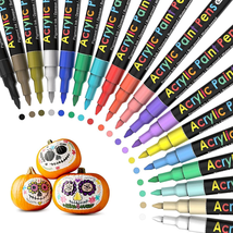 Acrylic Paint Pens Paint Markers Set of 18: Fine Point for Rock Painting Glass - £13.31 GBP