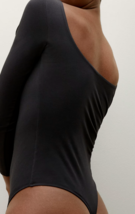 Everlane Women&#39;s XS Black Long Sleeve Supima Cotton Blend Thong Bodysuit - £31.38 GBP