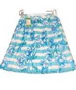 LILLY PULITZER VIRGINIA Womens Sz 4 Shorely Blue Tossing Line Pleated Sk... - $102.78 CAD
