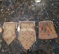 Lot 3 Vintage Antique Enamel Mesh Purses Antique 1920s - PLEASE READ - $159.95