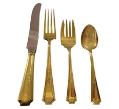 Colfax by Durgin-Gor Sterling Silver Flatware Service 12 Set Vermeil Gold 48 Pc - £3,284.15 GBP