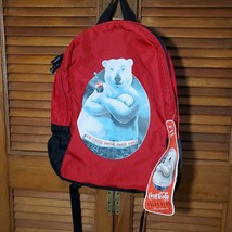 Vintage Coke Backpack Polar Bear Coca Cola Red Bag Nylon NWT 90’s Pop Soda - £15.78 GBP