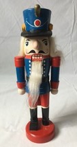 Wooden Soldier Nutcracker Red and Blue 9.5&quot; - £11.95 GBP