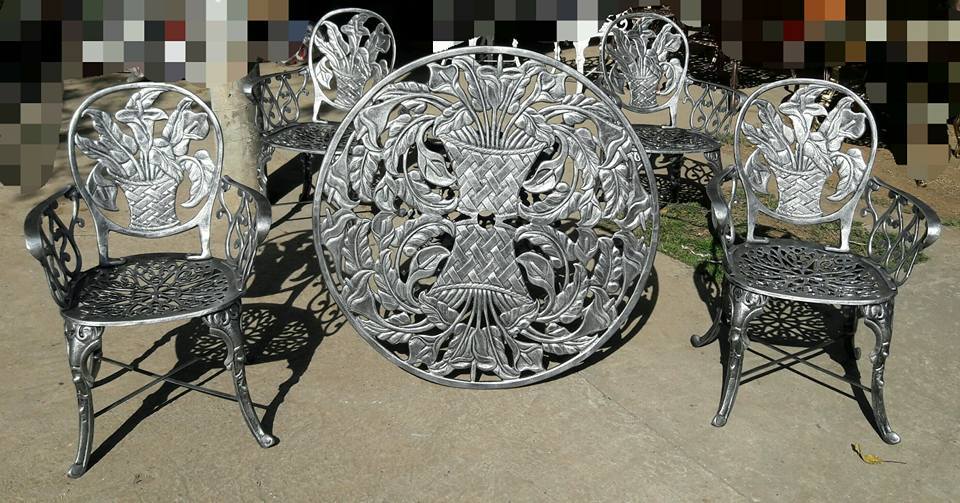 Patio Dining Furniture "Basket Flowers" - $1,450.00