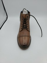 BAR III Men&#39;s Carter Leather Brown Oxford Ankle Boots Wingtip Toe Zipper - $45.00