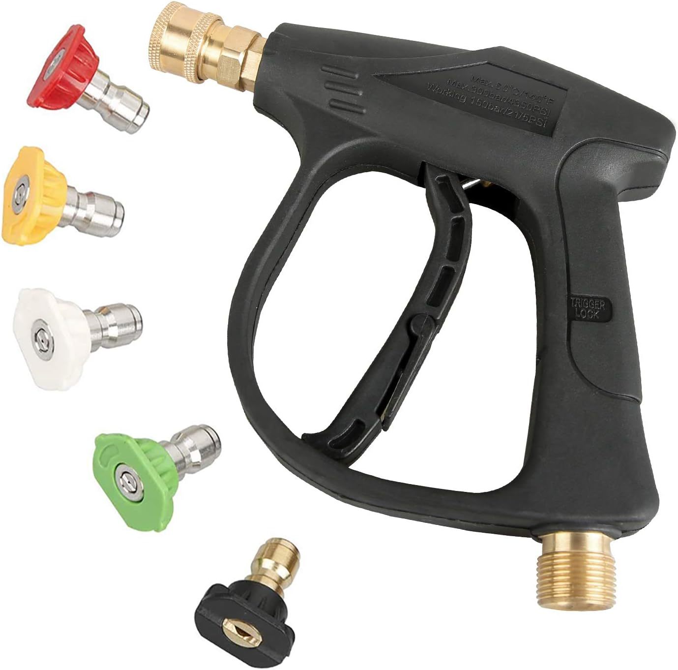 Sooprinse High Pressure Washer Gun,3000 Psi Max With 5 Color Quick Connect - $39.99