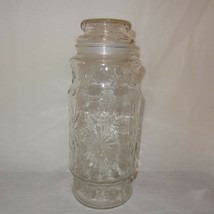 Mr Peanut Glass Jar Canister Floral Cut Planters Storage Holiday 9&quot; 1980... - $15.51