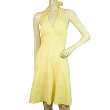 BCBG Max Azria Yellow Halter Neckline Sleeveless Mini Length Dress size 0 - $123.75