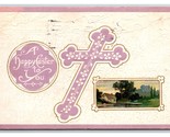 Happy Easter To You Cross Framed Landscape Embossed DB Postcard H29 - £2.31 GBP