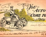 Automobile Comic You Auto Come to Lock Haven PA 1900s UDB Postcard UNP - $4.17