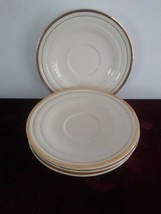 Set Of 4 RARE Art Deco The Aristocrat By Leigh Potters Saucers 22k Gold  - £24.92 GBP