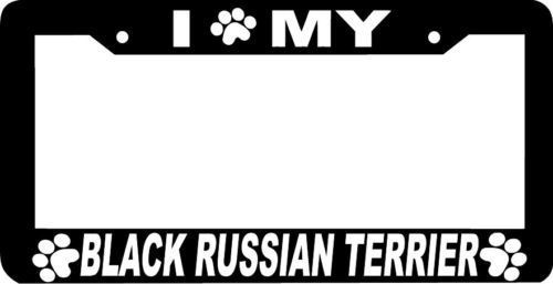 BLACK RUSSIAN TERRIER paw print License Plate Frame - $4.49