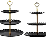 Large Plastic Dessert Stands 2 Pack, 3 Tier Cupcake Stand, 3 Tiered Serv... - £24.81 GBP