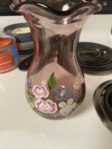 Teleflora Amethyst Glass Floral Vase Fenton Designed 7 to 8 inch Signed - £21.97 GBP