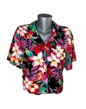 BonWorth 80s Vintage Retro Hawaiian Button Up Shirt Tropical Floral Size Large L - £11.71 GBP