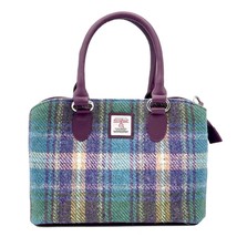 Terrapin Trading Scottish Harris Tweed Ladies Top Handle Shoulder Bag, Green Pur - £68.03 GBP