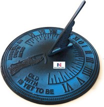 Brass Father Time Sundial with Verdigris Highlights Engraved with Grow Old Along - £101.34 GBP