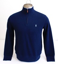 Polo Ralph Lauren Navy Blue Soft Cotton Blend 1/4 Zip Long Sleeve Shirt Men&#39;s  - £100.15 GBP