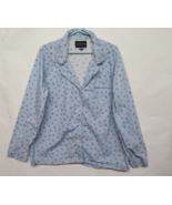 WildFang Wild Blue Print Pajama Top Shirt Womens Size L Rare - $36.05