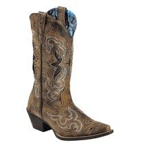 Laredo Women&#39;s Lucretia Studded Snake Inlay Western Boots - Snip Toe - £137.47 GBP