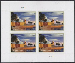 Castillo de San Marcos Pane Four $7.95 Priority Mail Postage Stamps Scott 5554 - £47.41 GBP
