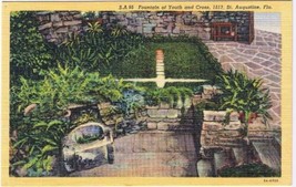 Florida Postcard St Augustine Fountain Of Youth &amp; Cross - £1.68 GBP