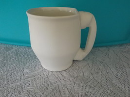 D-4 Large Coffee Mug with Phone Handle Ceramic Bisque Ready to Paint, Yo... - $7.52 CAD