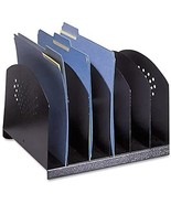 Black Steel Desk Organizer Rack With 6 Vertical Sections, 3155Bl By Safco - £39.24 GBP