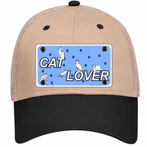 Cat Lover Novelty Khaki Mesh License Plate Hat - $28.99