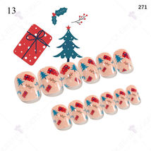 24PCS Kids Christmas Fake Nails Press On Model #13 - £4.68 GBP